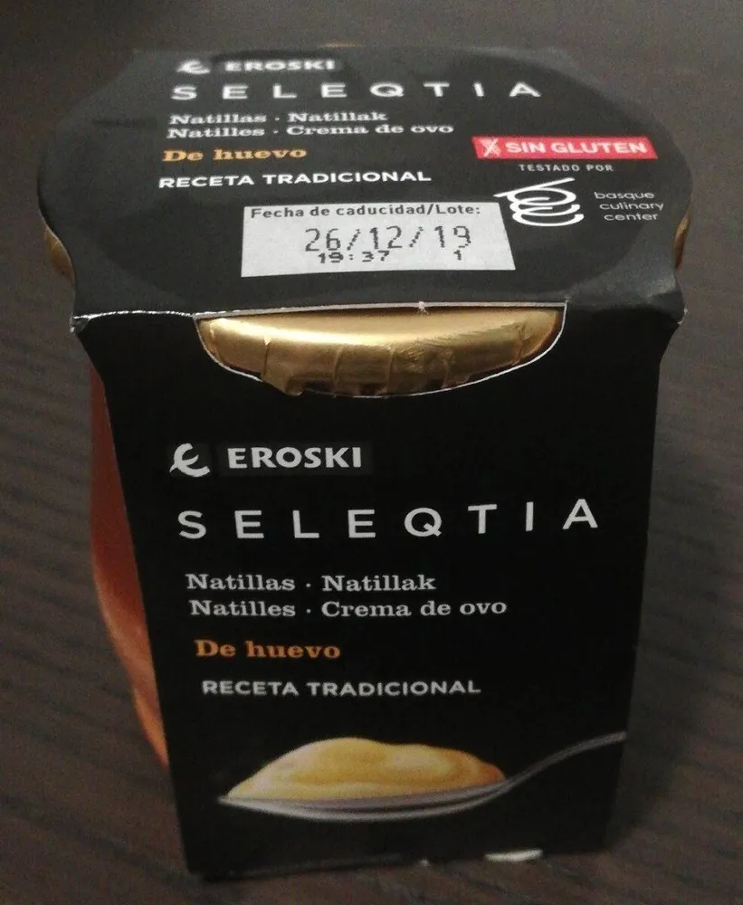 Natillas de huevo