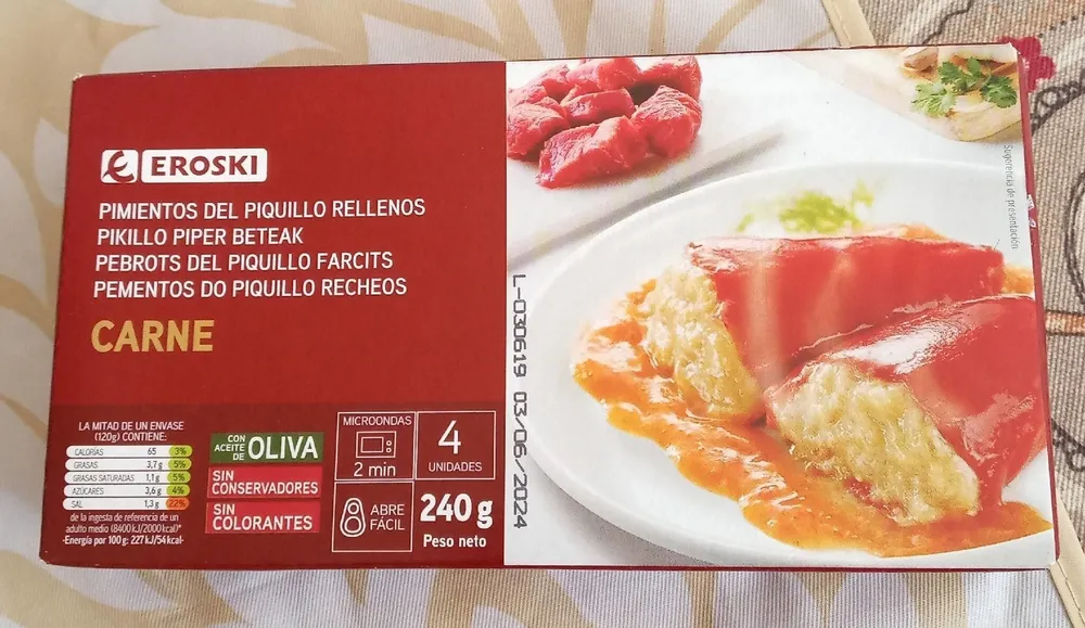 Pimientos rellenos de carne