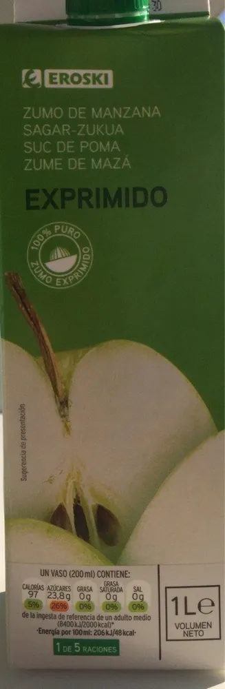 Zumo de manzana exprimido