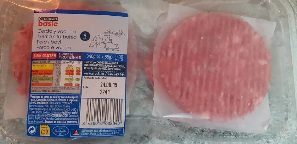Hamburguesa cerdo y vacuno