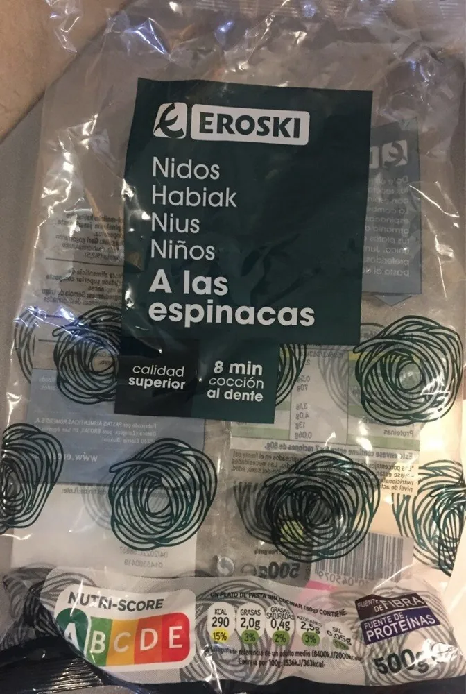 Nidos a las espinacas