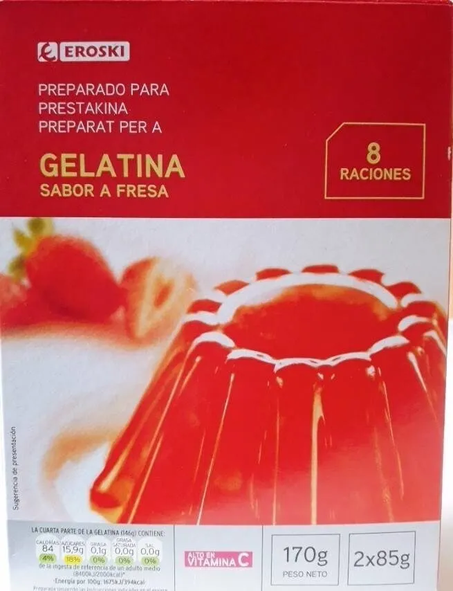 Preparado para gelatina sabor fresa
