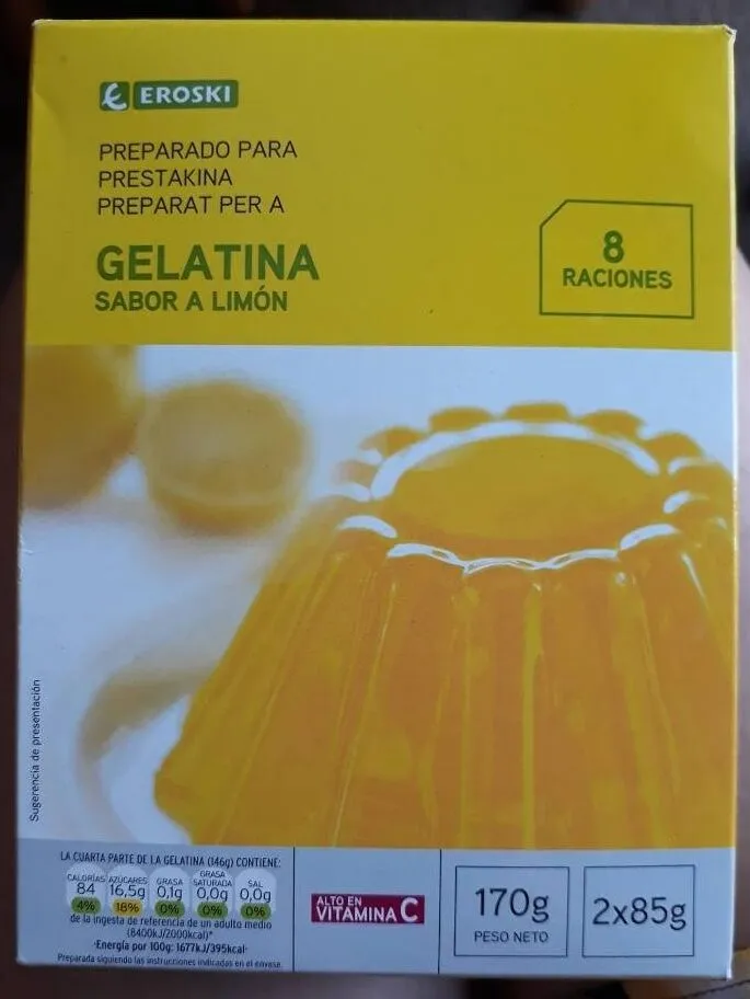 Preparado para gelatina sabor a limón