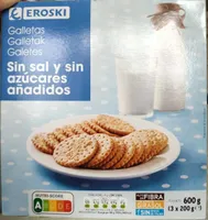 Galletas sin sal y sin azúcares añadidos