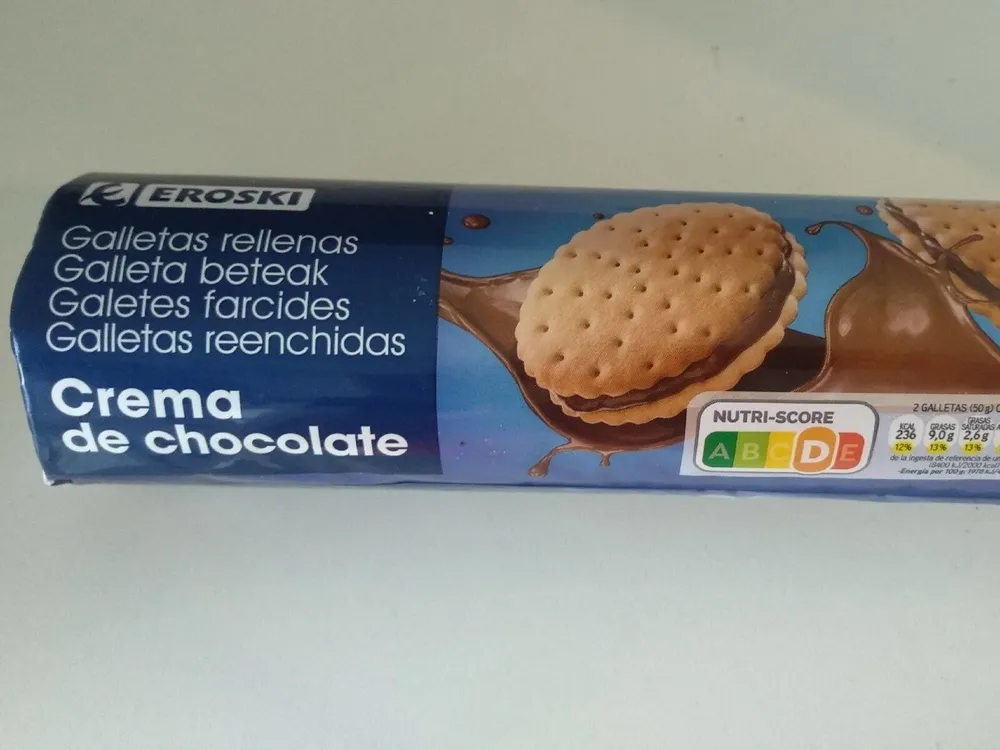 Galletas rellenas de Crema de chocolate