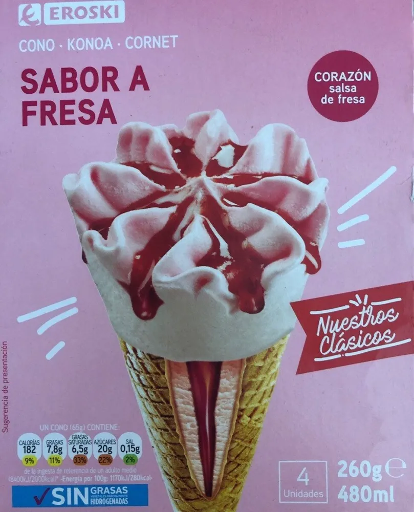 Cono sabor fresa