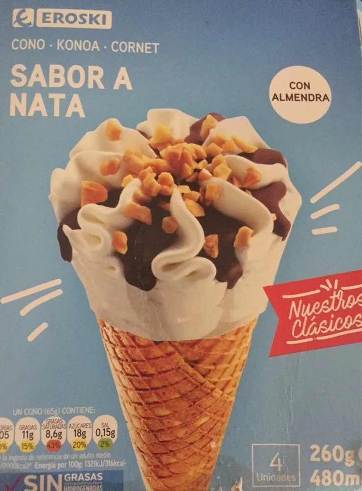 Cono sabor a nata