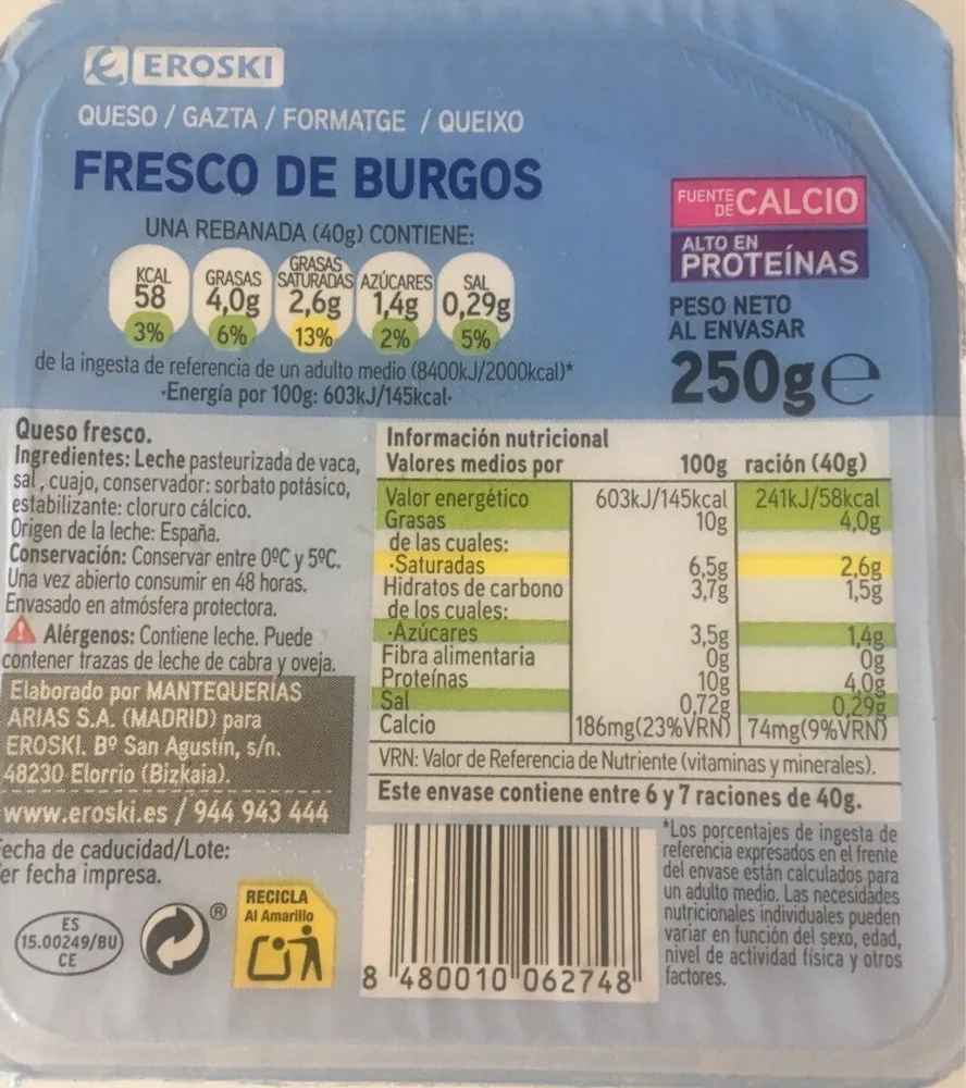 Queso fresco de Burgos