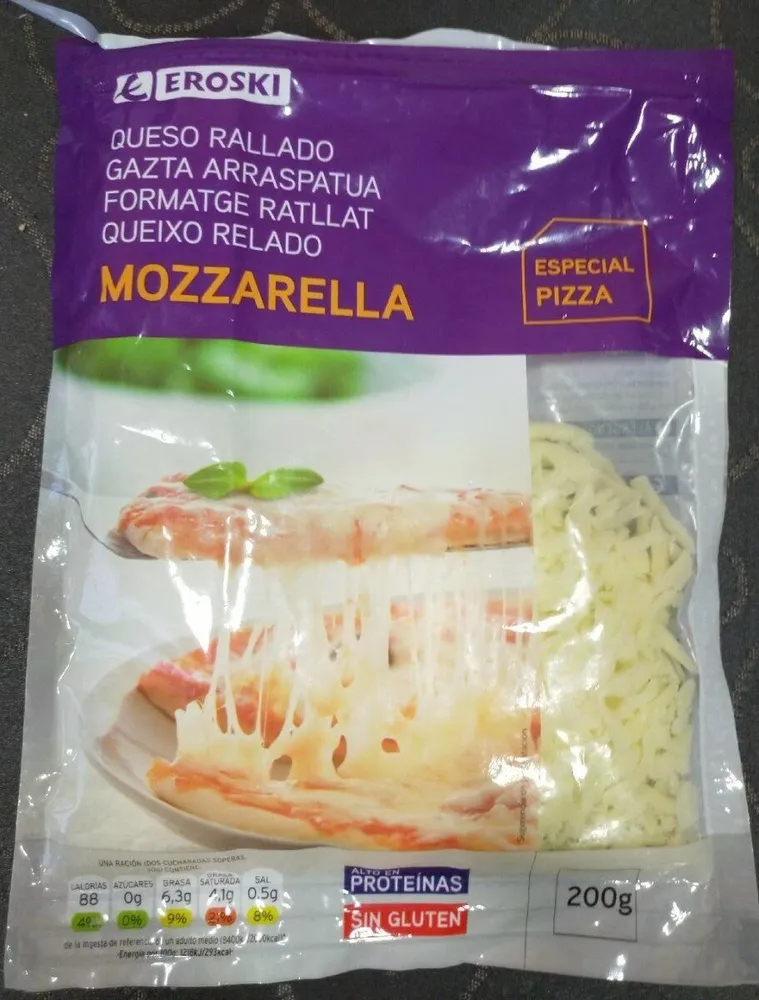 Queso rallado Mozzarella