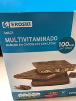 Snack multivitaminado bañado en chocolate con leche
