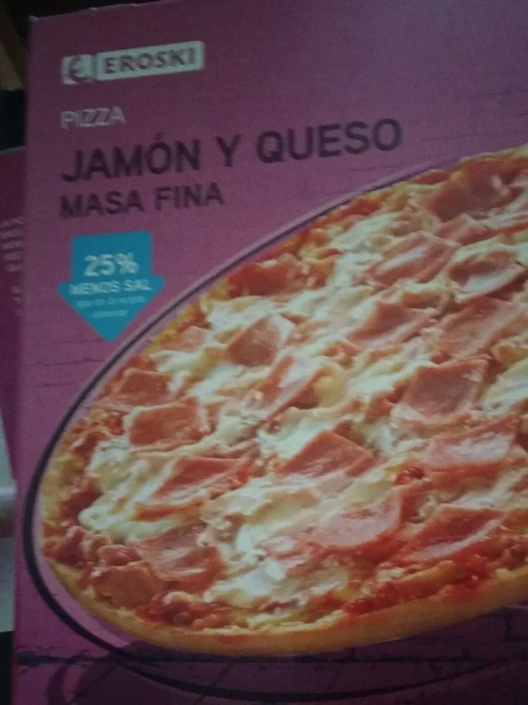 Pizza jamón y queso