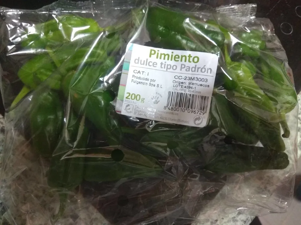 Pimiento dulce tipo padrón