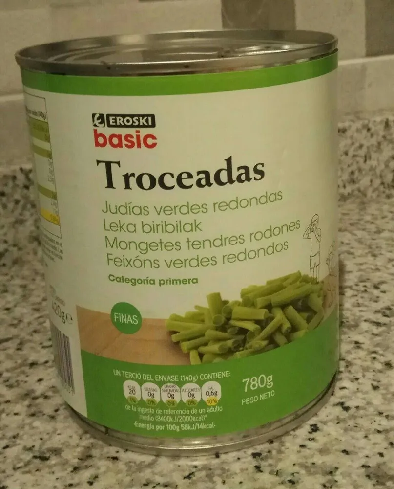 Judías verdes redondas troceadas