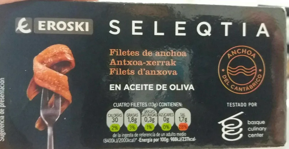 Filetes de anchoa en aceite de oliva