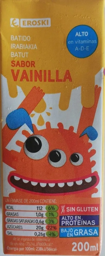Batido sabor vainilla