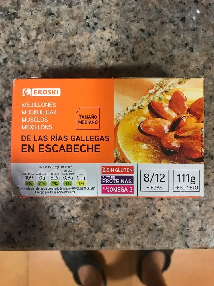 Mejillones de las rías gallegas en escabeche