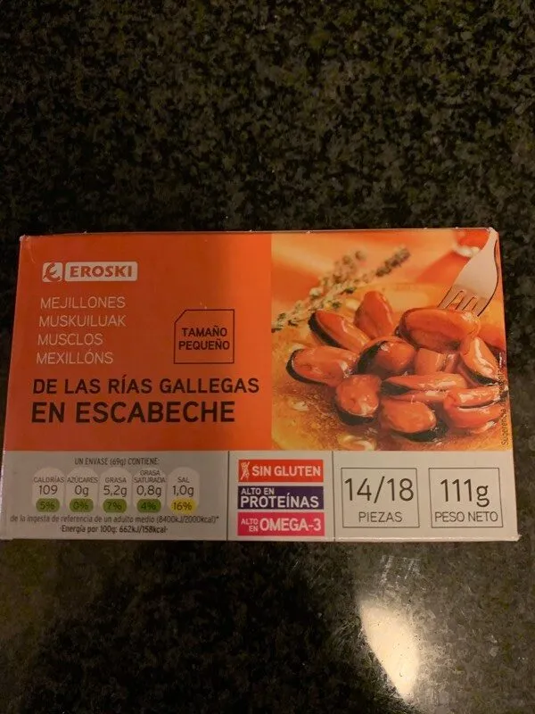 Mejillones de las rías gallegas en escabeche