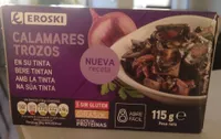 Potón del Pacífico trozos en su tinta