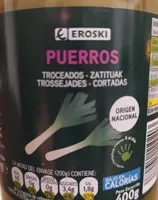 Puerros troceados