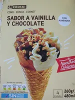 Cono sabor a vainilla y chocolate