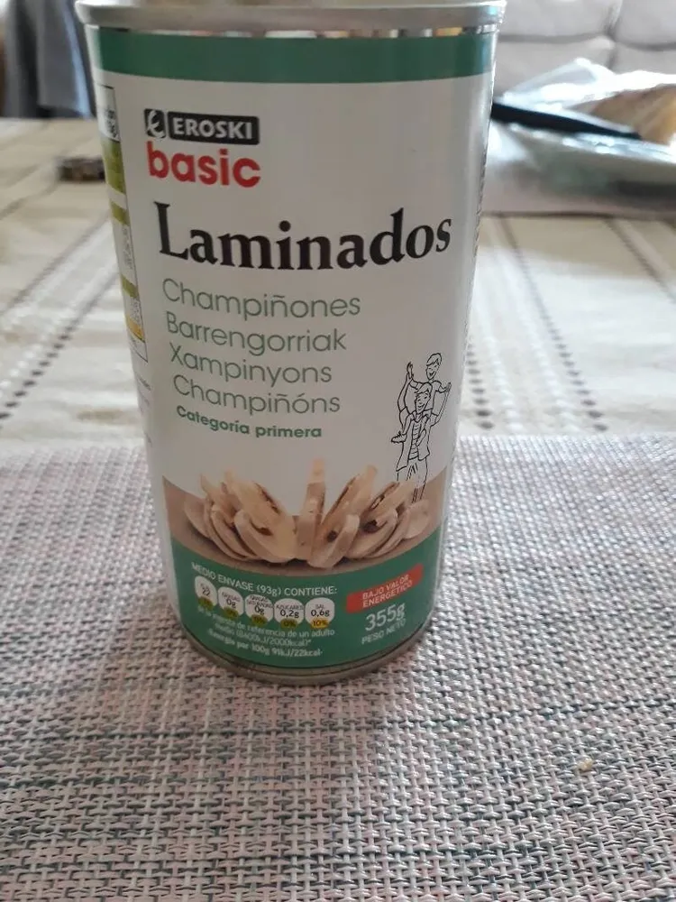 Champiñones laminados