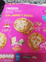 Mini pizzas jamón y queso