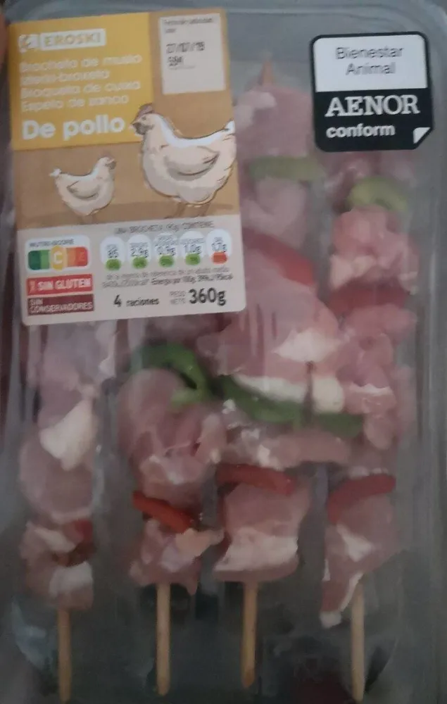 Brochetas de pollo