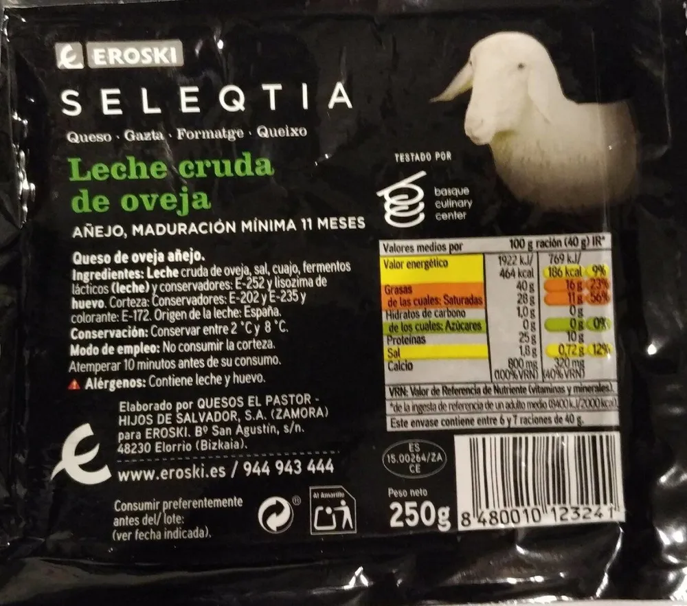 Queso de leche cruda de oveja