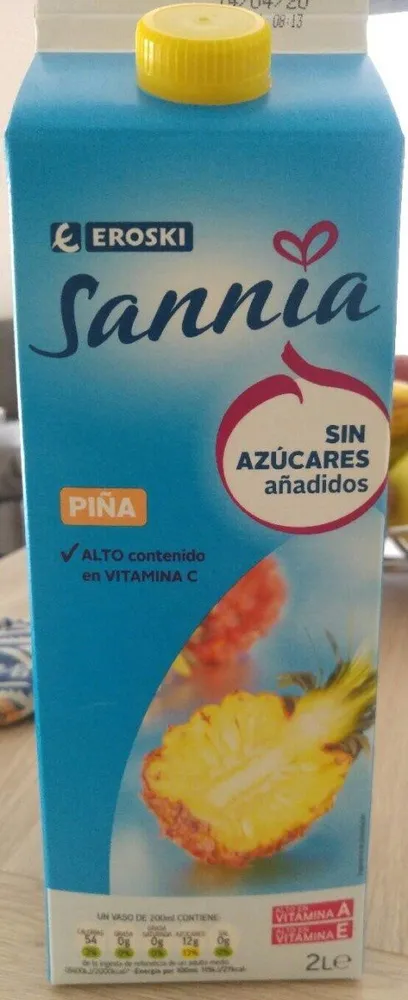 Zumo de piña sin azucares