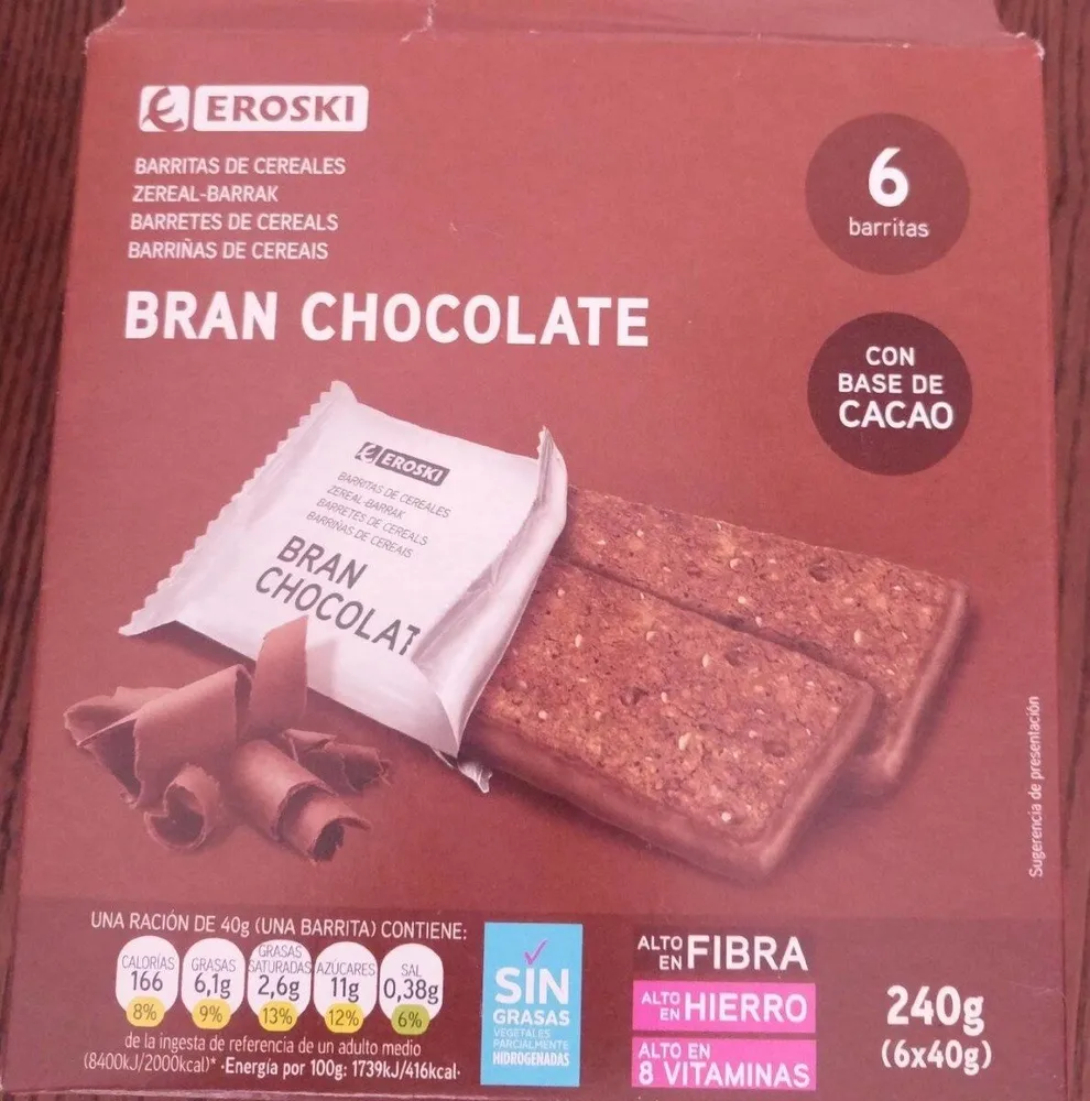 Barritas de cereales bran chocolate