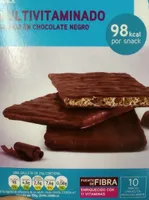 Snack multivitaminado bañado en chocolate negro