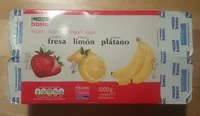 Yogures de fresa, limón y plátano