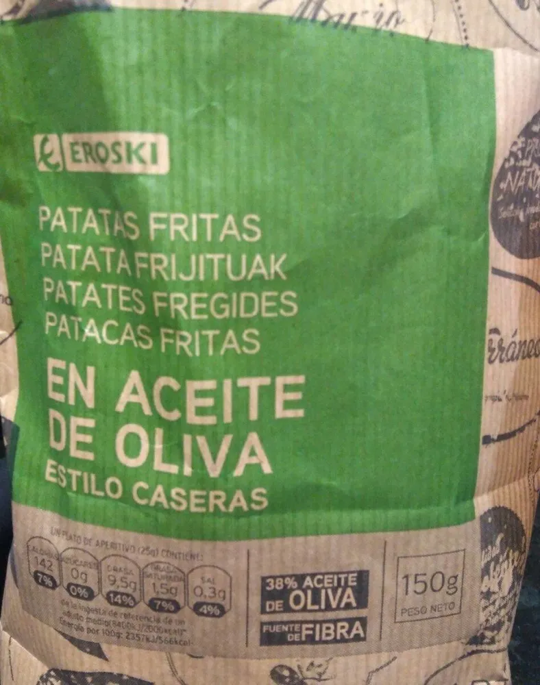 Patatas fritas en aceite de oliva estilo caseras