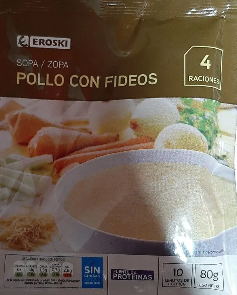 Pollo con fideos