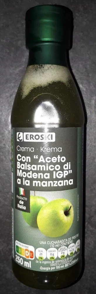 Crema con aceto balsamico di Modena a la manzana
