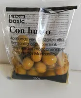 Aceitunas verdes manzanilla con hueso