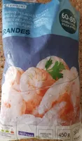 Gambas peladas crudas grandes