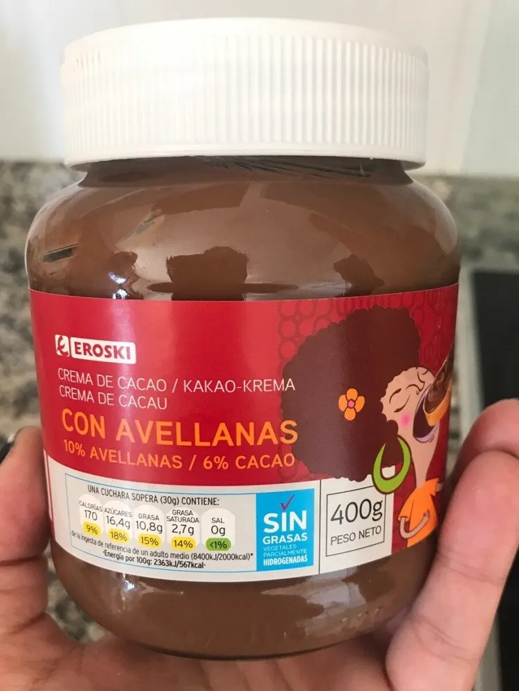 Crema de cacao con avellanas