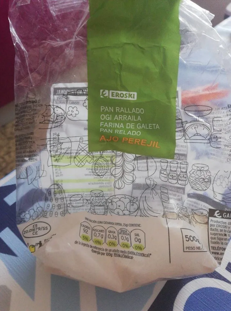 Pan rallado con ajo y perejil