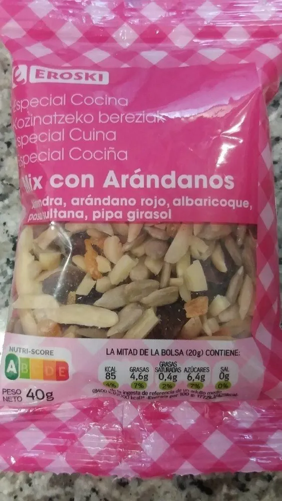 Mix con arandanos