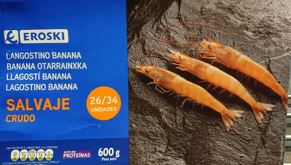 Langostino salvaje crudo