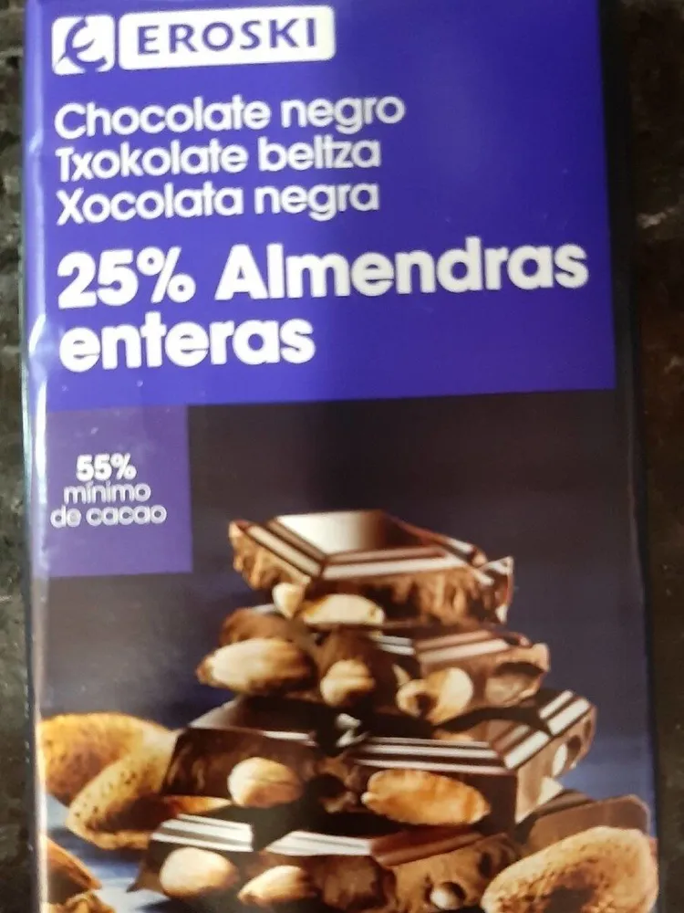 Chocolate negro con almendras