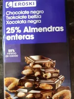 Chocolate negro con almendras
