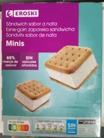 Sándwich sabor a nata mini sin azúcares