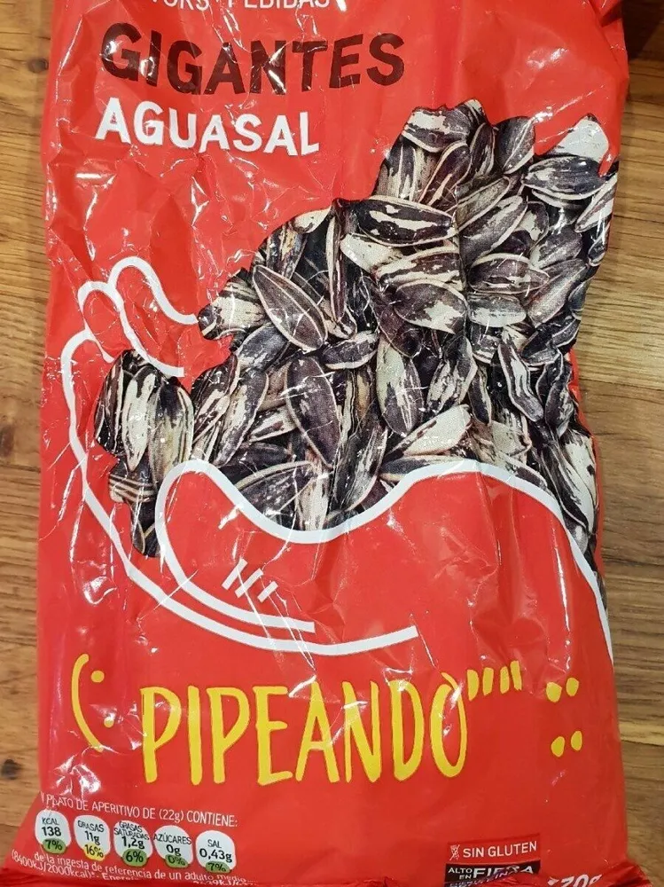 Pipas gigantes tostadas aguasal