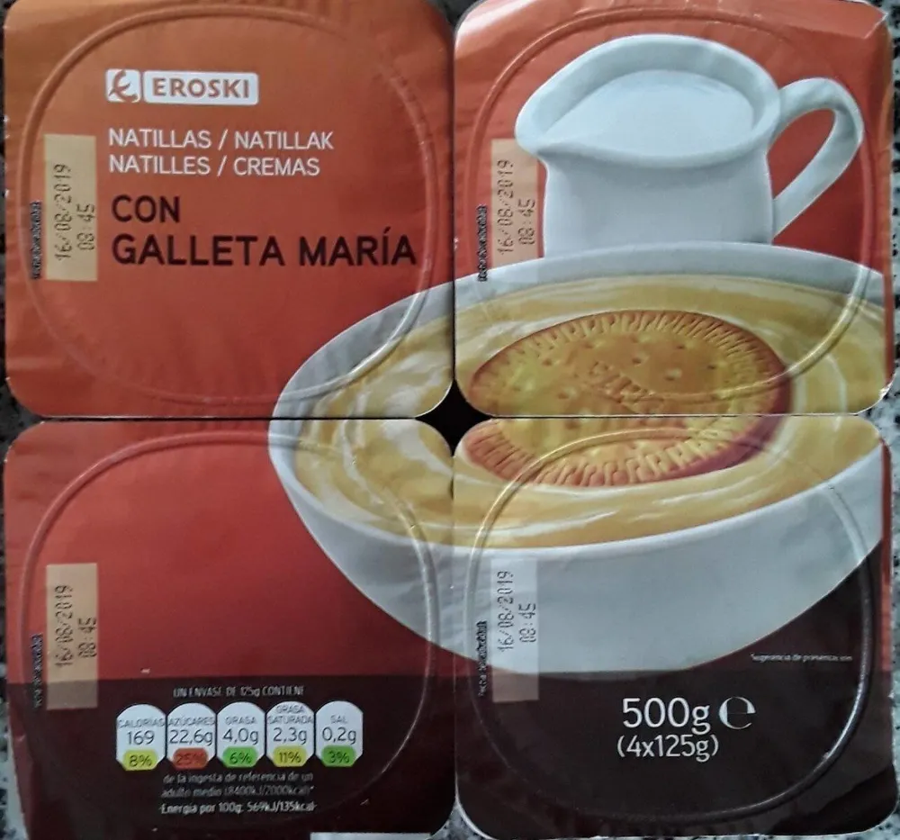 Natillas con galleta