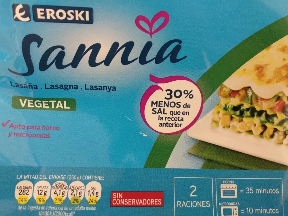 Lasaña vegetal