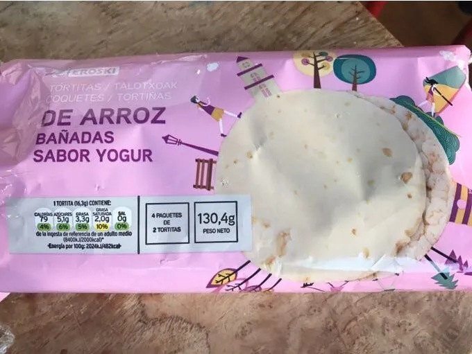 Tortitas de arroz bañadas sabor yogur