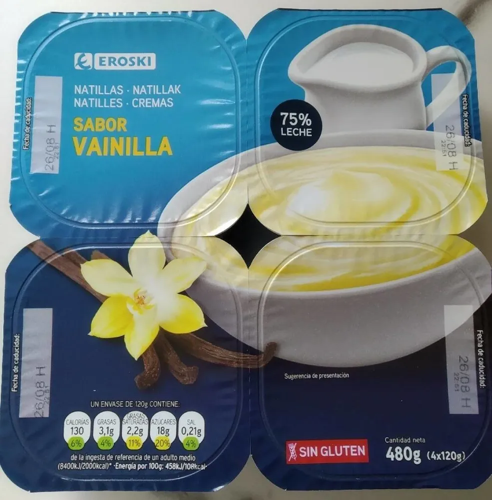 Natillas sabor vainilla