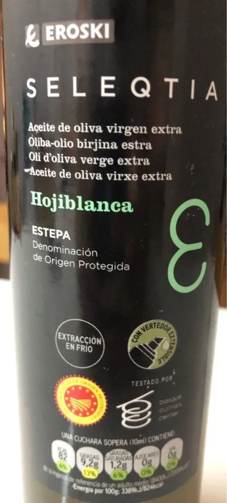 Aceite de oliva virgen extra hojiblanca